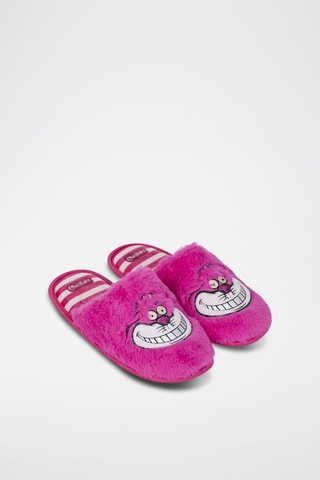 Pantufas forradas Gato do Cheshire Alice no País das Maravilhas Disney - Rosa