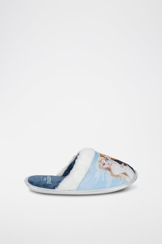 Pantufas forradas Elsa e Anna Frozen Disney - Azul-claro