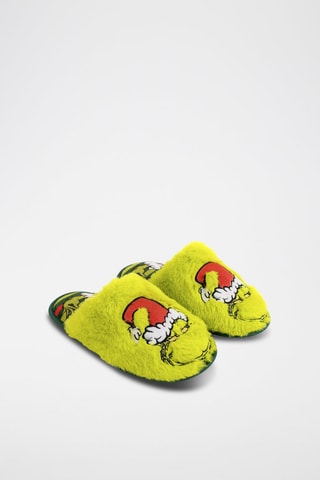 Pantufas forradas O Grinch - Verde-azeitona