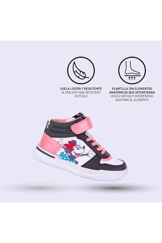 Sapatilhas subidas Minnie Disney Branco
