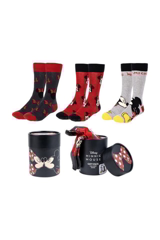 3 pares de meias Minnie - Disney - Vermelho e cinzento