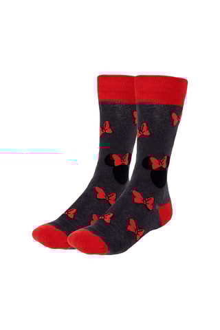 3 pares de meias Minnie - Disney - Vermelho e cinzento