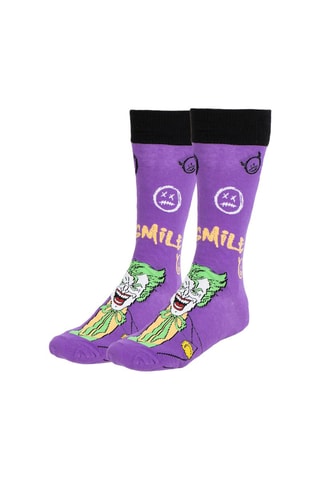 3 pares de meias Joker Batman - Liga da Justiça - DC Comics - Violeta e cinzento