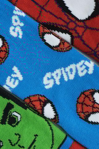3 pares de meias Vingadores Marvel - Vermelho, azul-cobalto e verde
