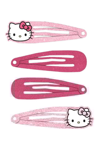 4 elásticos para cabelo Hello Kitty Sanrio - Fúcsia