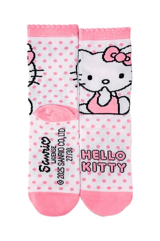 4 pares de meias Hello Kitty Sanrio - Rosa, verde e cinzento
