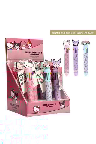 16 canetas Hello Kitty Sanrio - Tinta verde, amarelo e violeta