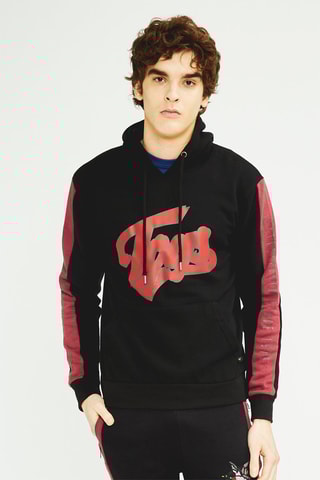 Sweat à capuche et jogging Noir et rouge