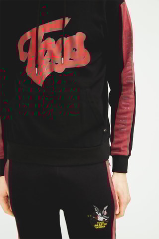 Sweat à capuche et jogging Noir et rouge