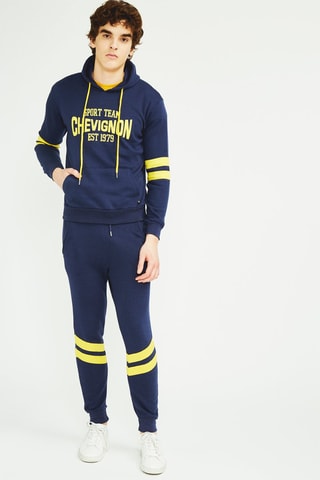 Sweat à capuche et jogging Bleu marine et jaune