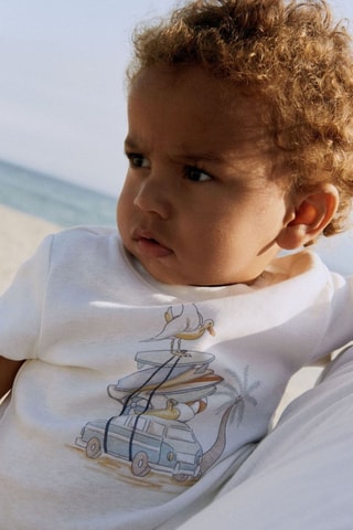 Biologisch Katoenen T-shirt Ricco - Ivoorkleurig