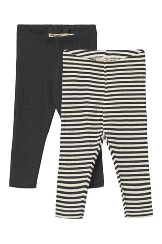 2 Biologisch Katoenen Leggings - Marineblauw en Donkergrijs
