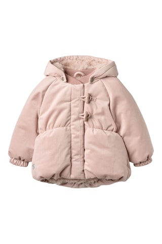 Velours Gewatteerde Jas - Roze