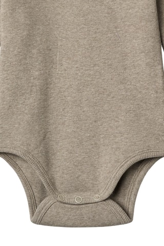 Biologisch Katoenen Bodysuit - Gemêleerd Donkergrijs
