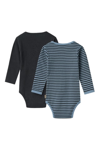 2 Biologisch Katoenen Rompertjes - Blauw
