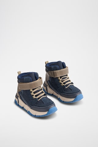 Hoge Leren Sneakers - Marineblauw