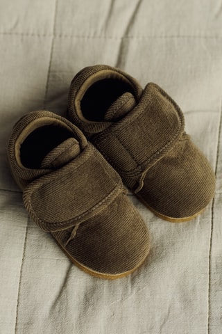 Velours Pantoffels - Donkergrijs