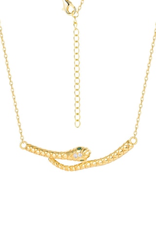 Ketting - Zilver Doublé Geelgoud en Smaragden
