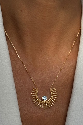 Ketting - Zilver Doublé Geelgoud en Spinel