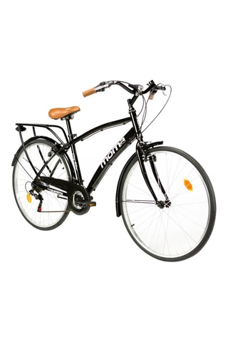 Stadsfiets City - Zwart en Bruin - 170 - 195 cm - 18 Snelheden