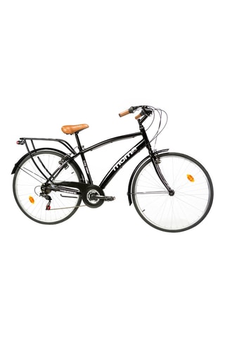 Stadsfiets City - Zwart en Bruin - 170 - 195 cm - 18 Snelheden