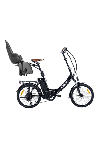 Inklapbare Stadsfiets Ebike 20.2 en Babydrager Bobike One Maxi 1P&EB-D - Zwart - 155 - 190 cm - 7 Snelheden