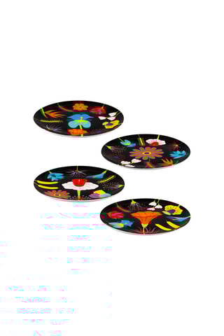4 kleurige porseleinen dessertborden Jardin fleuri- 20 cm