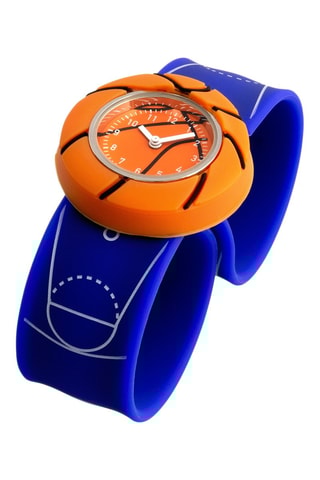 Horloge Funny Time Figurine Basket- Oranje en Blauw