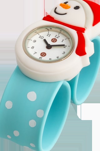 Siliconen Quartz Horloge Funny Time - hemelsblauw en wit