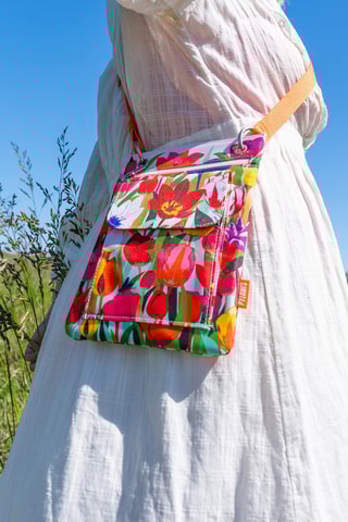 Schoudertas Bes'art - Wit en Oranje - Multicolor