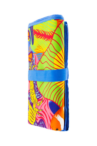 Serviette de plage Body DS - 75 x 150 cm - Jaune et rose