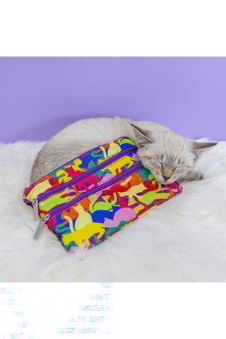 Clutch Zip Pouch - Paars en Felgroen - Multicolor