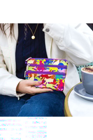 Clutch Zip Pouch - Paars en Felgroen - Multicolor