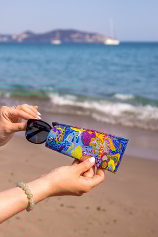 Etui à lunettes Neocase - Ciel et jaune - 17 x 7 cm