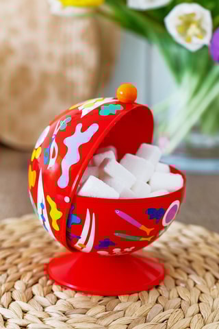 Suikerpot - Rood - 13 x 14 cm