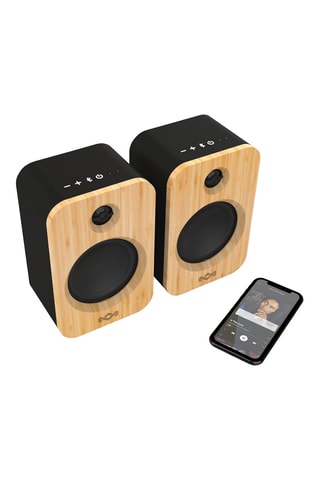 2 Draadloze Bamboe Speakers Get Together Duo - Naturel en Zwart