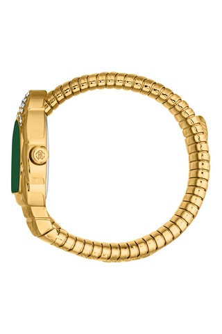 Stalen Quartz Horloge - Goudkleurig en Groen