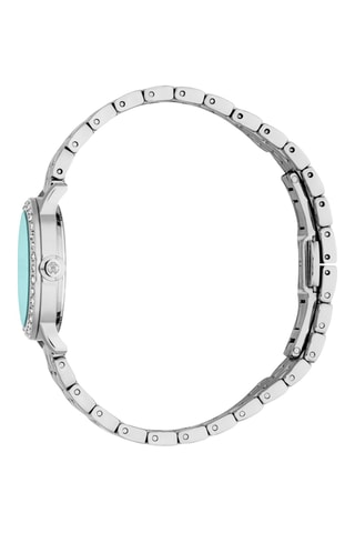 Stalen Quartz Horloge - Zilverkleurig en Lichtblauw