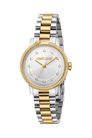 Stalen Quartz Horloge - Zilverkleurig en Goudkleurig