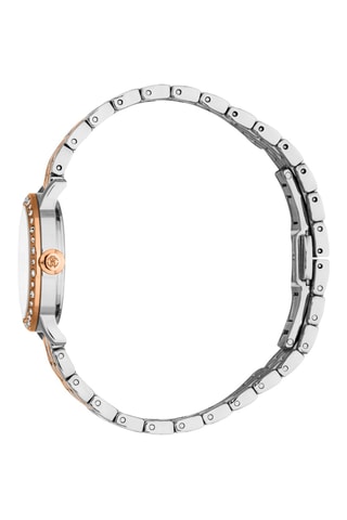 Stalen Quartz Horloge - Zilverkleurig en Roségoudkleurig