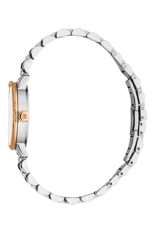 Stalen Quartz Horloge - Zilverkleurig en Roségoudkleurig