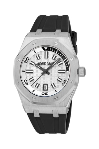 Silicone Quartz Horloge - Zwart en Zilverkleurig