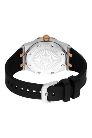Silicone Quartz Horloge - Zwart en Zilverkleurig