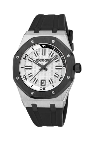 Silicone Quartz Horloge - Zwart en Zilverkleurig