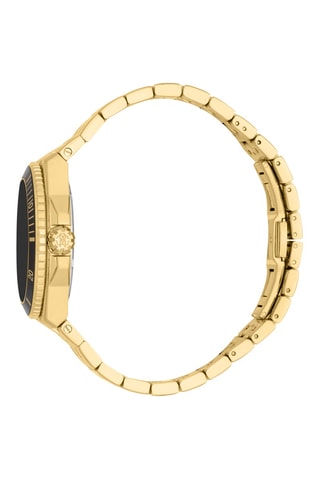 Stalen Quartz Horloge - Goudkleurig en Zwart