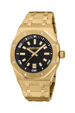 Stalen Quartz Horloge - Goudkleurig en Zwart