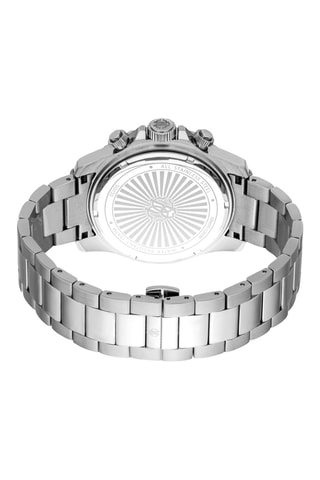 Stalen Quartz Horloge - Chronograaf - Zilverkleurig en Marineblauw