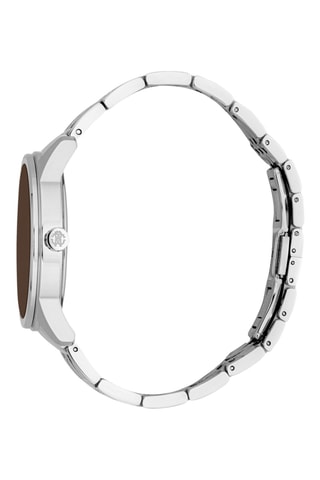 Stalen Quartz Horloge - Zilverkleurig en Bruin