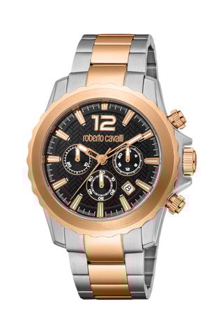 Stalen Quartz Horloge - Chronograaf - Zilverkleurig en Roségoudkleurig