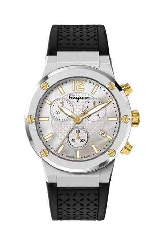 Silicone Quartz Horloge - Chronograaf - Zwart en Zilverkleurig